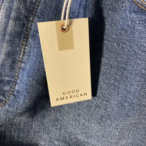 Good American Good Skate High Rise Wide Leg Jeans Medium Wash Size 16/34 - Picture 6 of 8